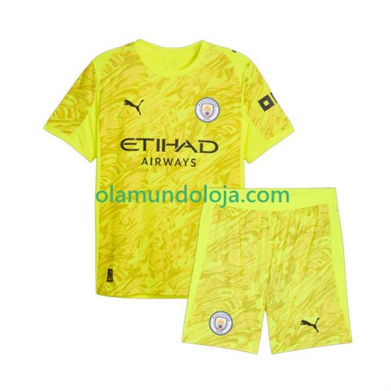 Camisola Manchester City Guarda-redes Criança Equipamento Terceiro 2025-2026 Manga Curta
